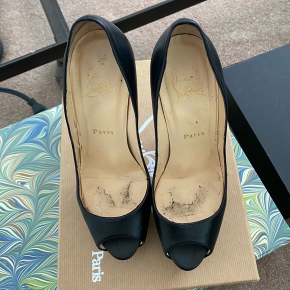 Christian Louboutin Very Prive 120 Black Leather Pumps Size 37 - Picture 9 of 9